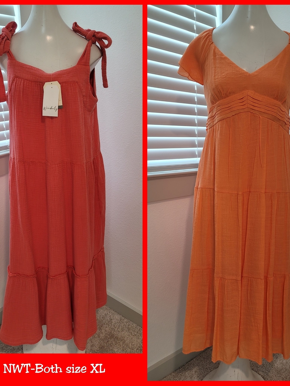 NWT-Bundle Of 2- Women’s Coral  Midi SunDresses- TAKING OFFERS
